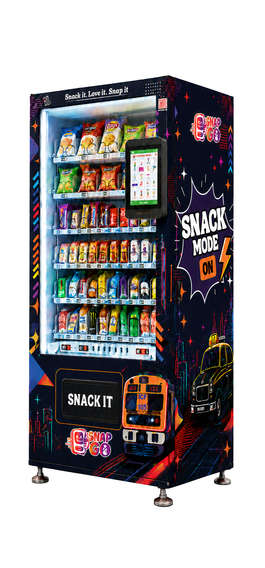 Midnight SnapGo-branded vending machine